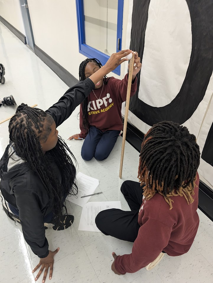 Students conducting hands-on scientific measurement lab in a ThinkeringBox classroom